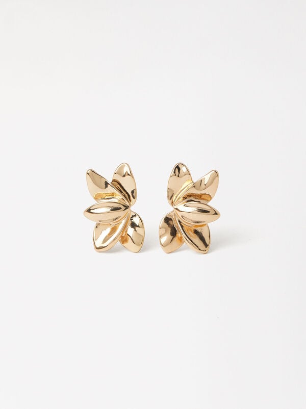 Gold flower earrings
