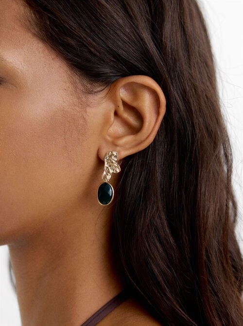 Pendientes media flor con piedra
