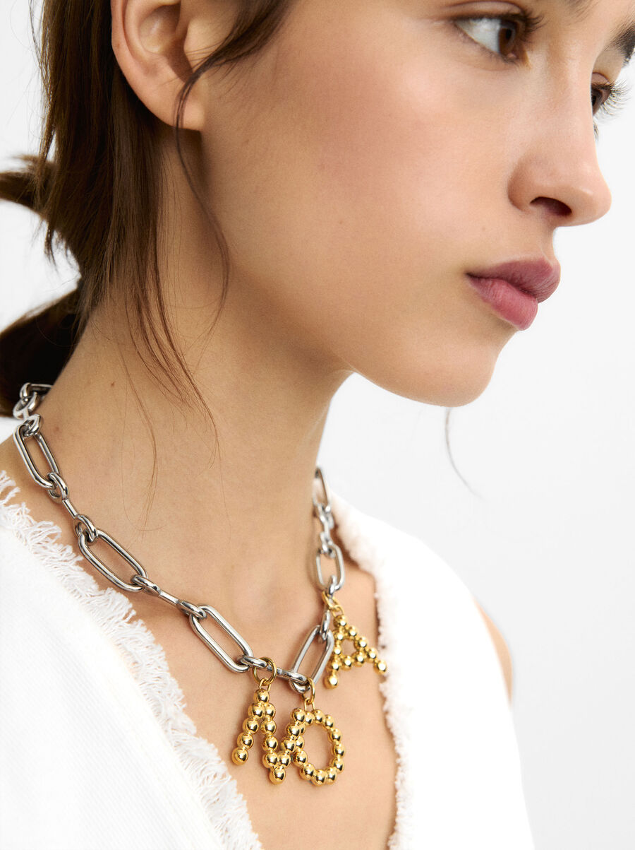 Collana corta a maglia - acciaio inossidabile