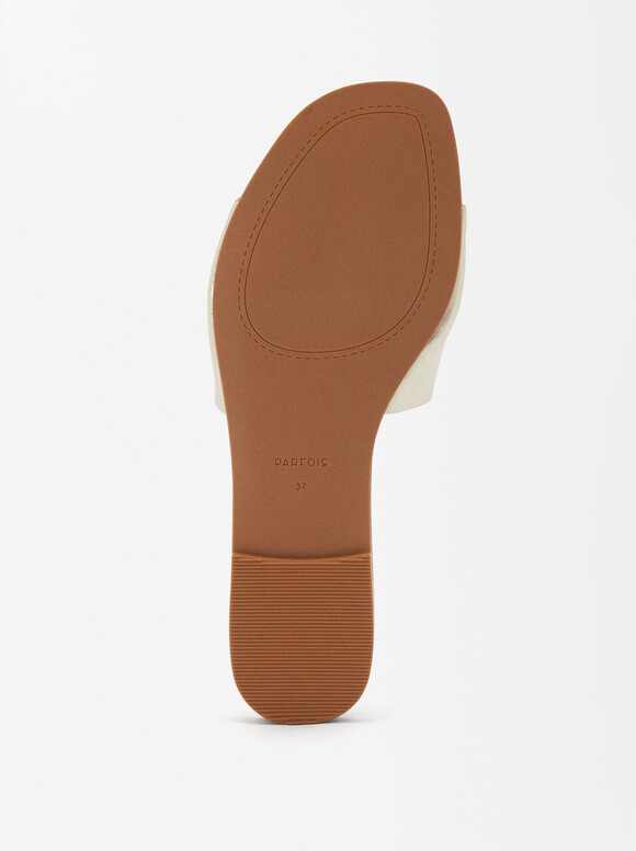 Napa Leather Sandals, Golden, hi-res