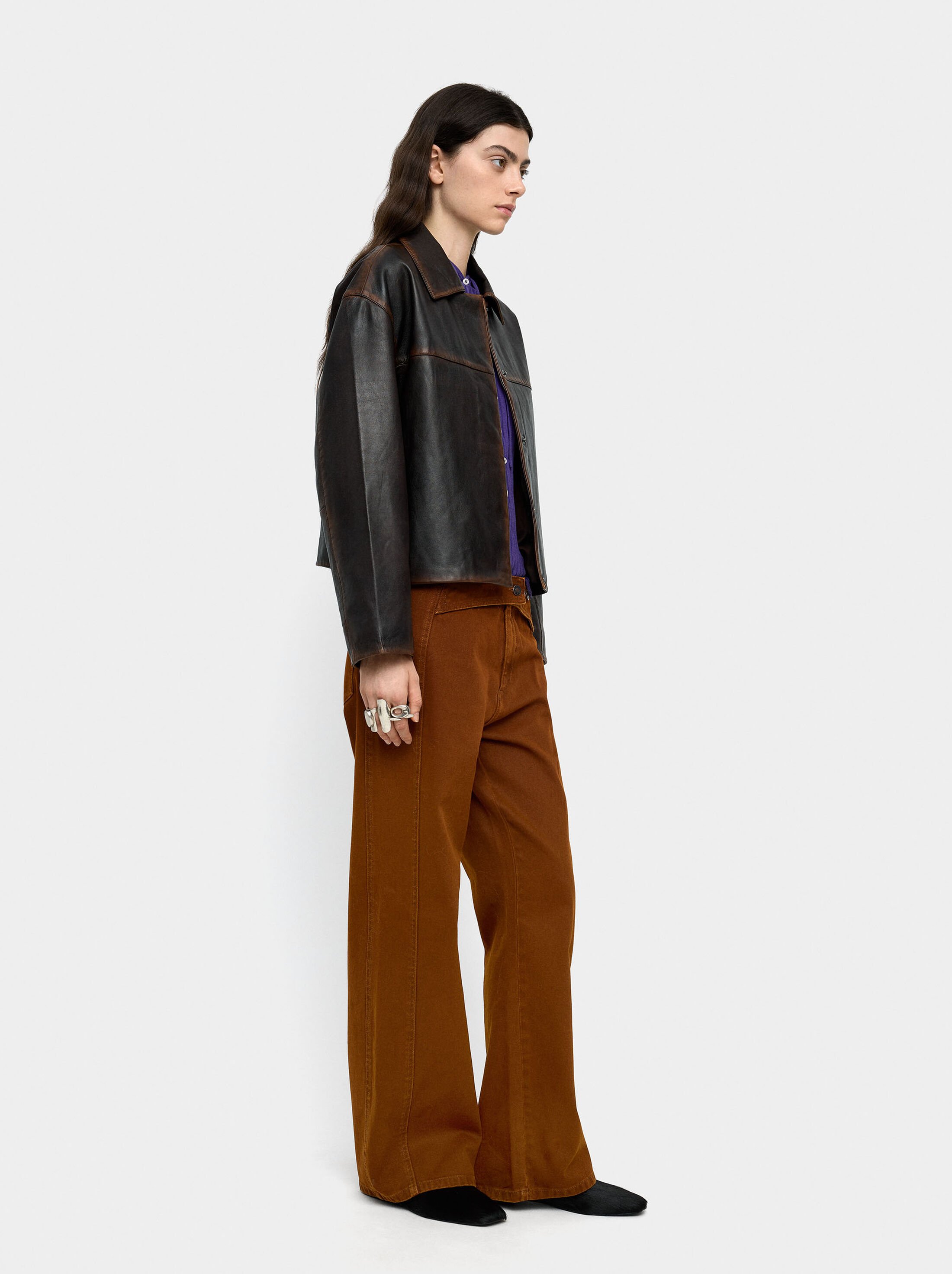 100% cotton denim trousers image number 0.0