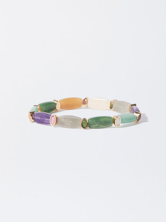 Multicoloured Elastic Bracelet, Multicolor, hi-res