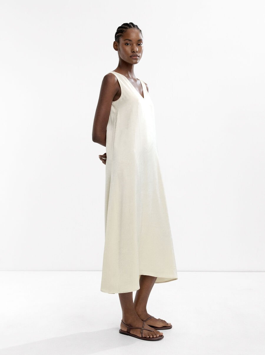 Wrinkled effect midi dress