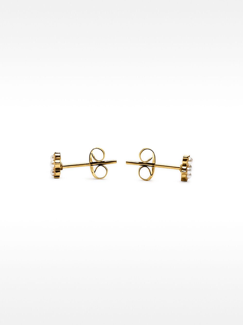 Earrings with pearls - stainless steel