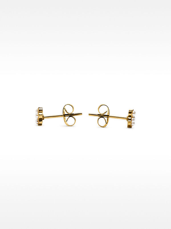 Earrings with pearls - stainless steel