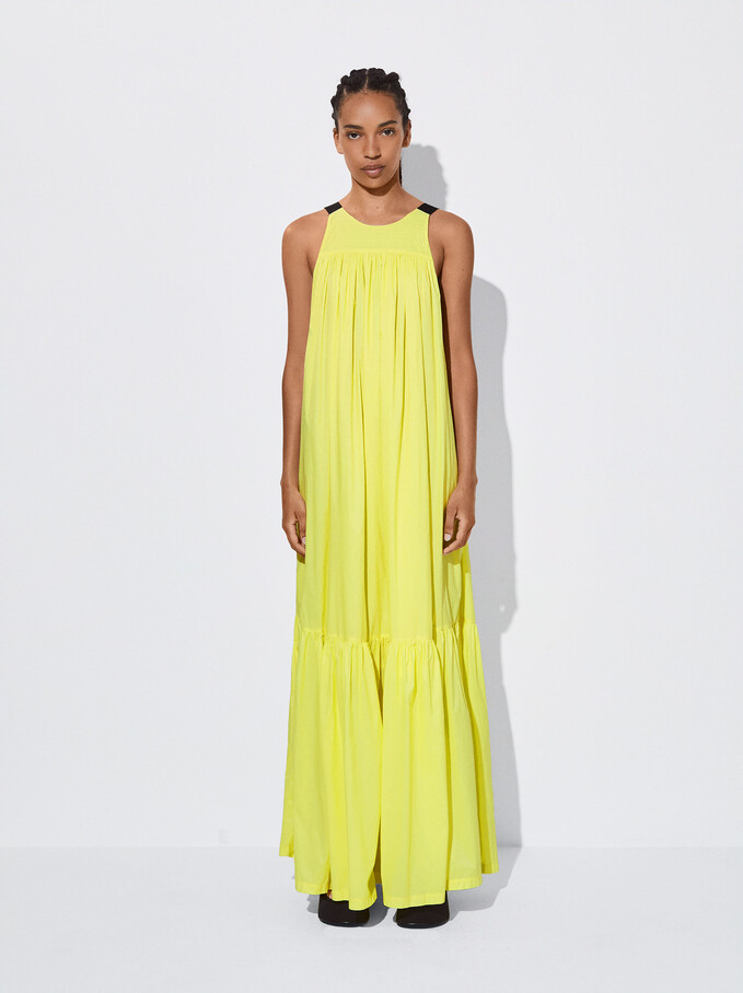 Long Nylon Dress, Yellow, hi-res