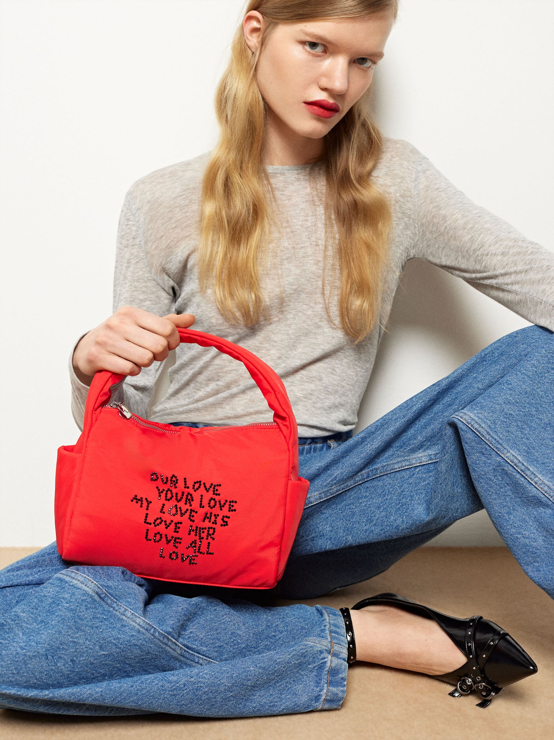Online Exclusive - Borsa A Spalla In Nylon Love image number 4.0