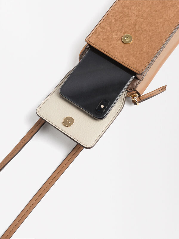 Phone bag with flap closure
