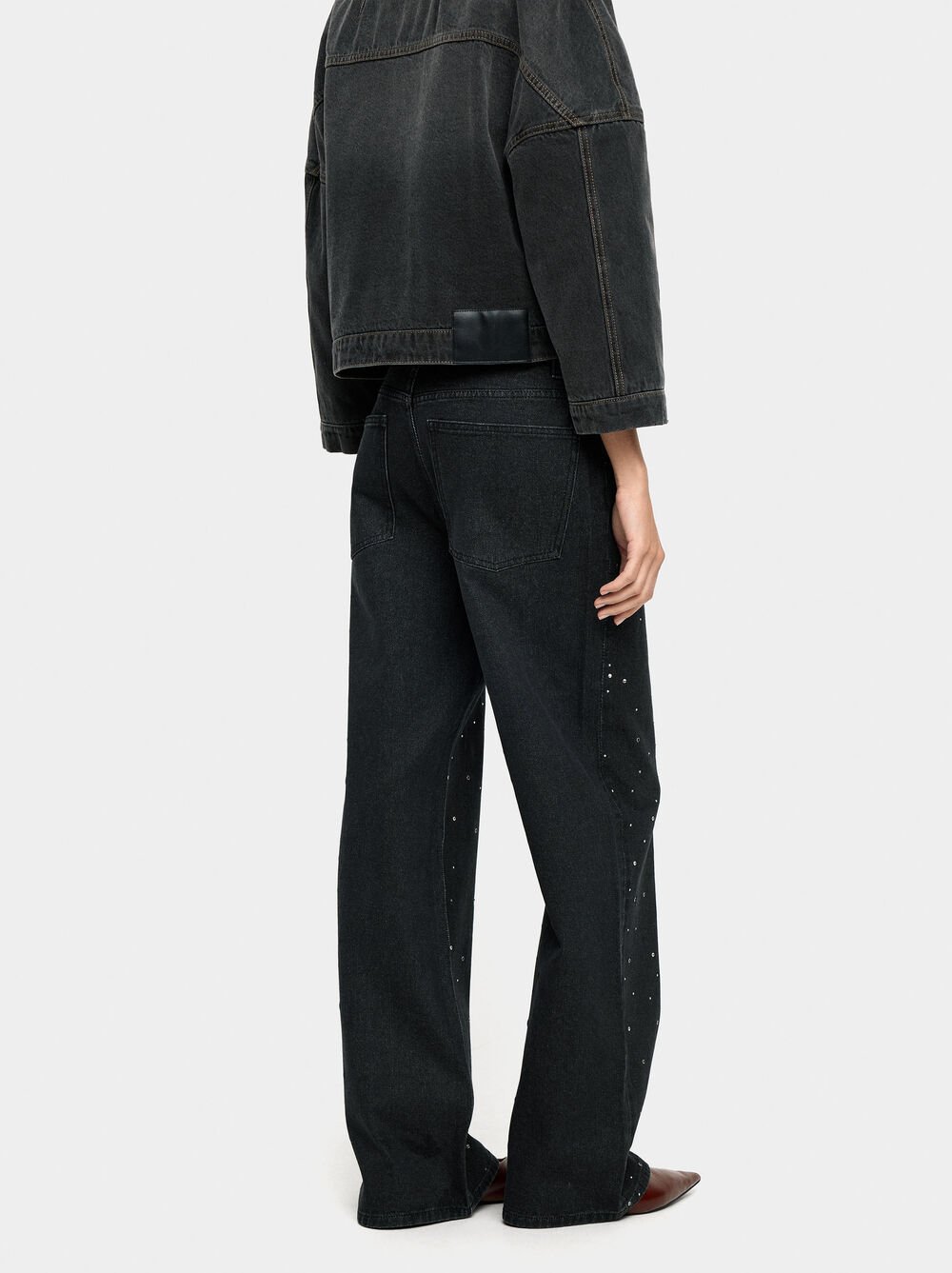 Denim trousers with strass