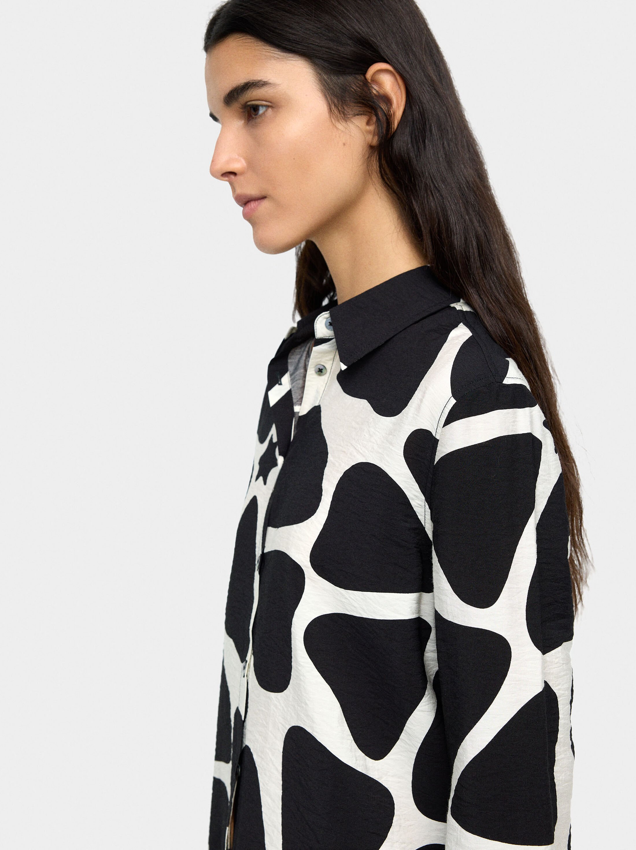 Printed shirt with crinkled effect image number 3.0