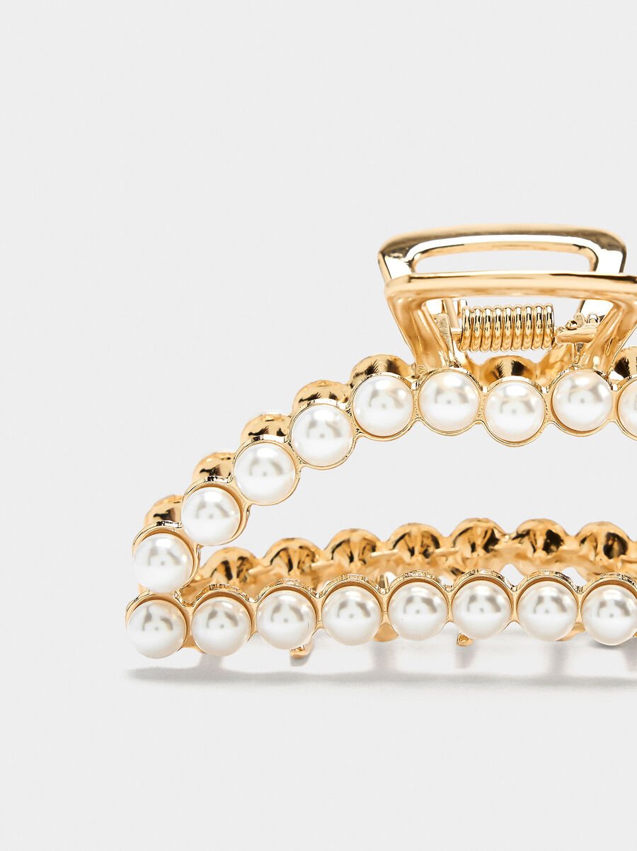 Pinza de pelo con perlas