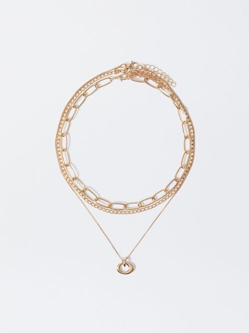 Set Of Golden Necklaces