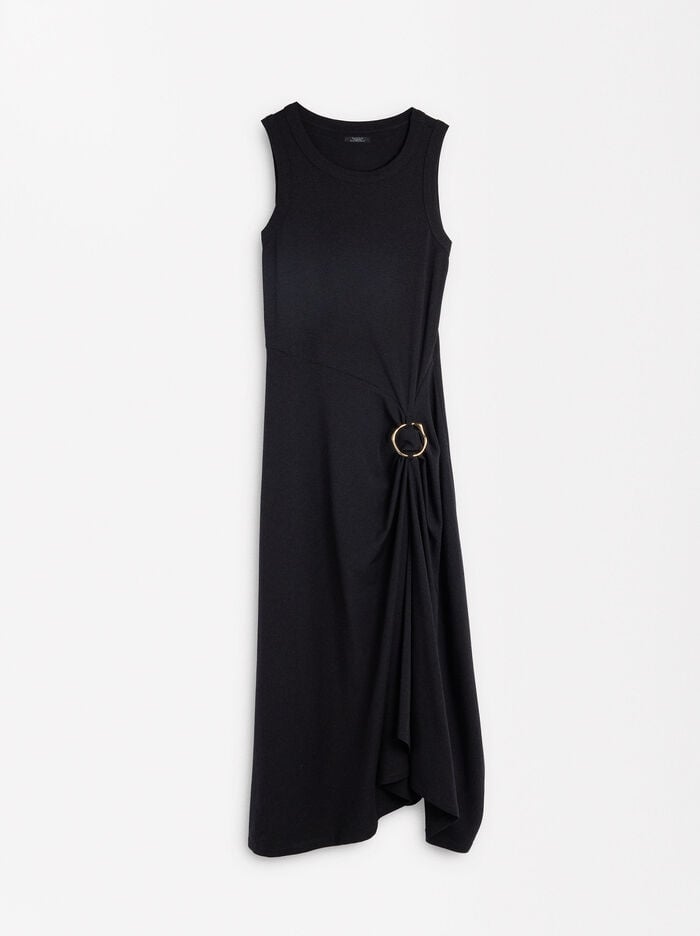 Vestido midi drapeado