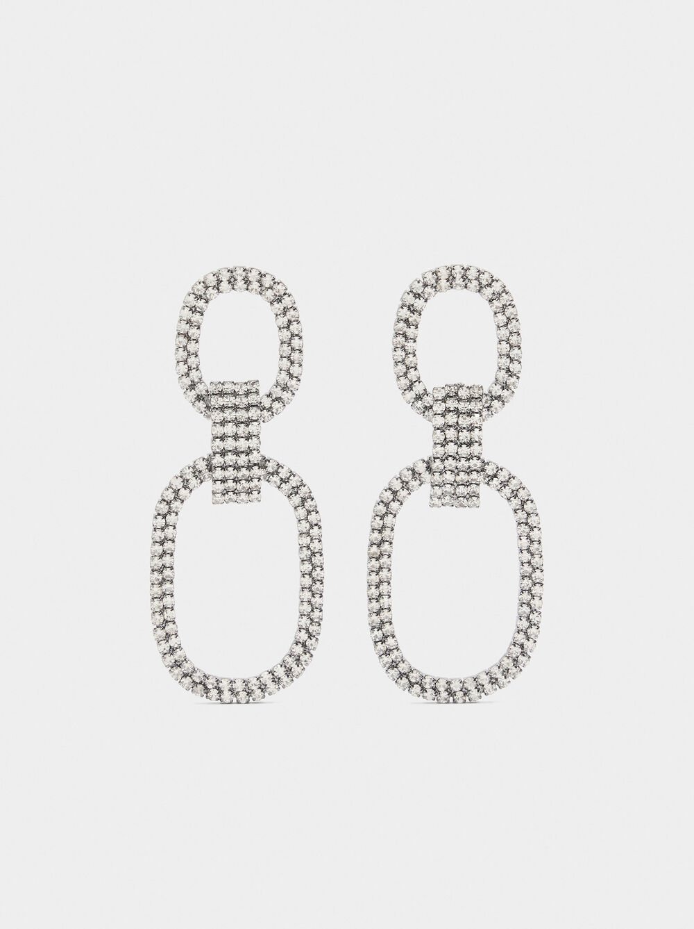 Maxi double hoop earrings with crystals