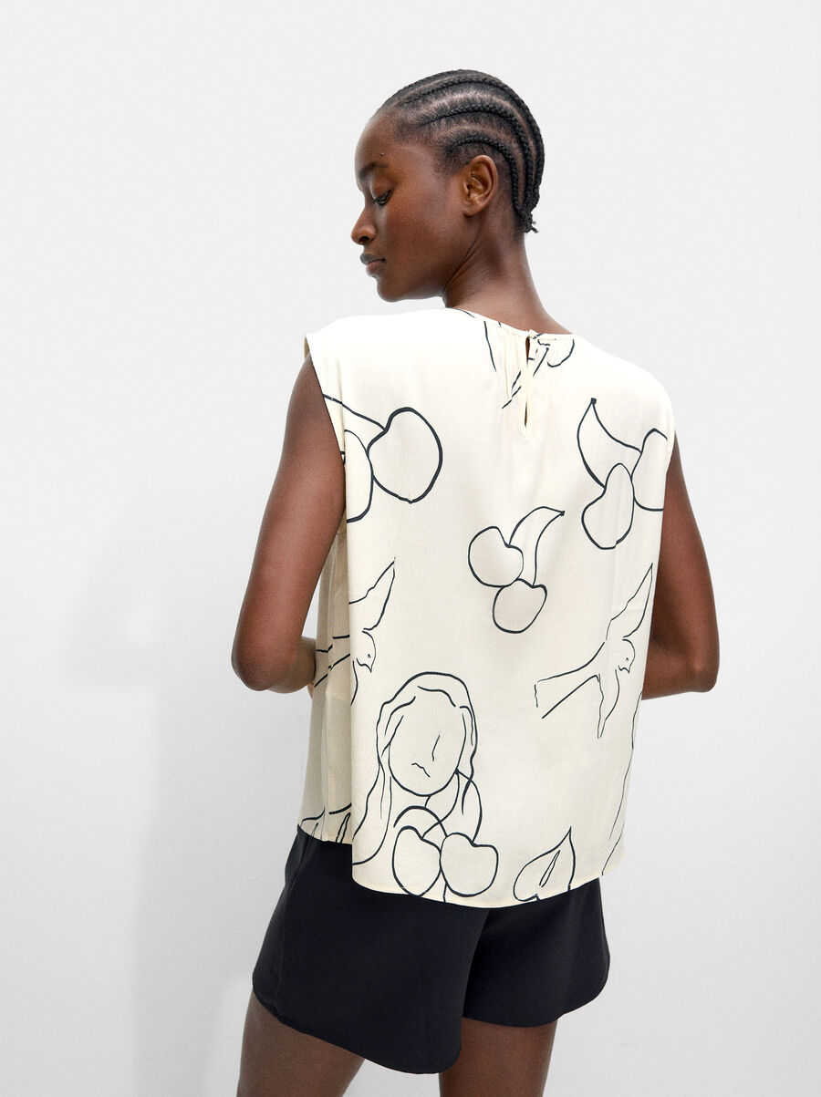 Sleeveless printed top