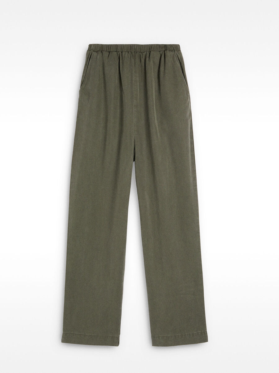 Loose-fitting trousers with elastic waistband