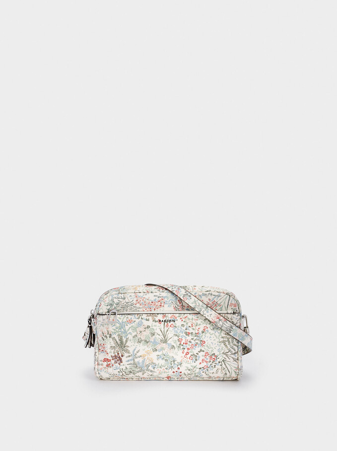 Floral Print Crossbody Bag, Pink, hi-res