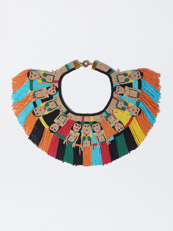Maxi Beaded Necklace, Multicolor, hi-res