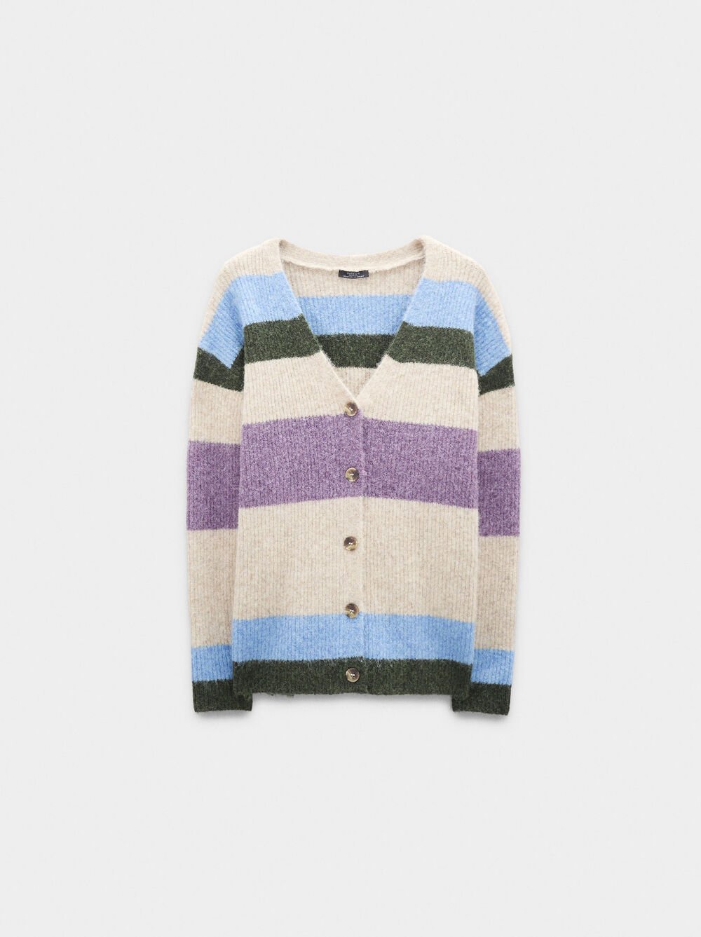 Knit cardigan with stripes