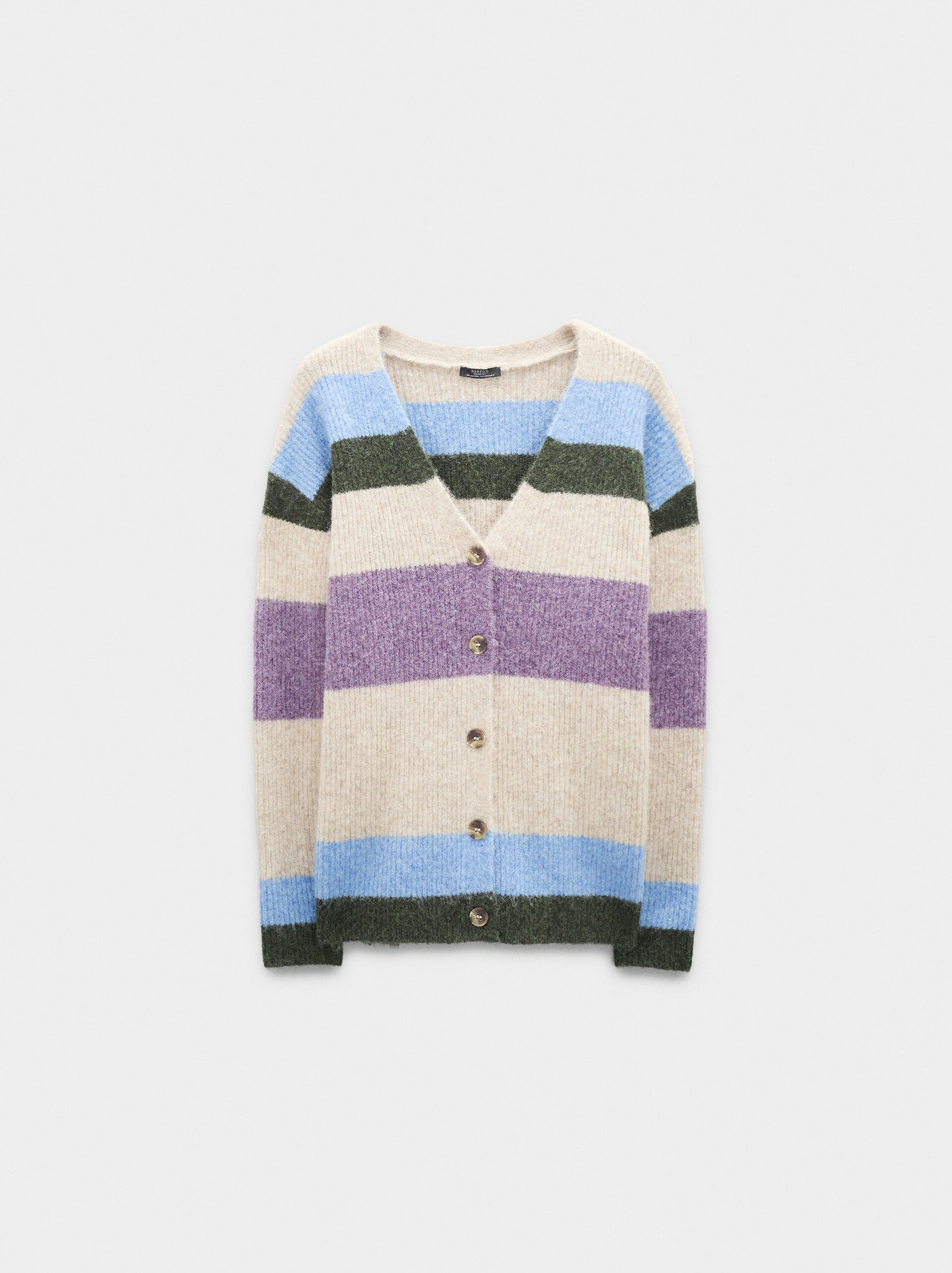 Knit cardigan with stripes image number 4.0