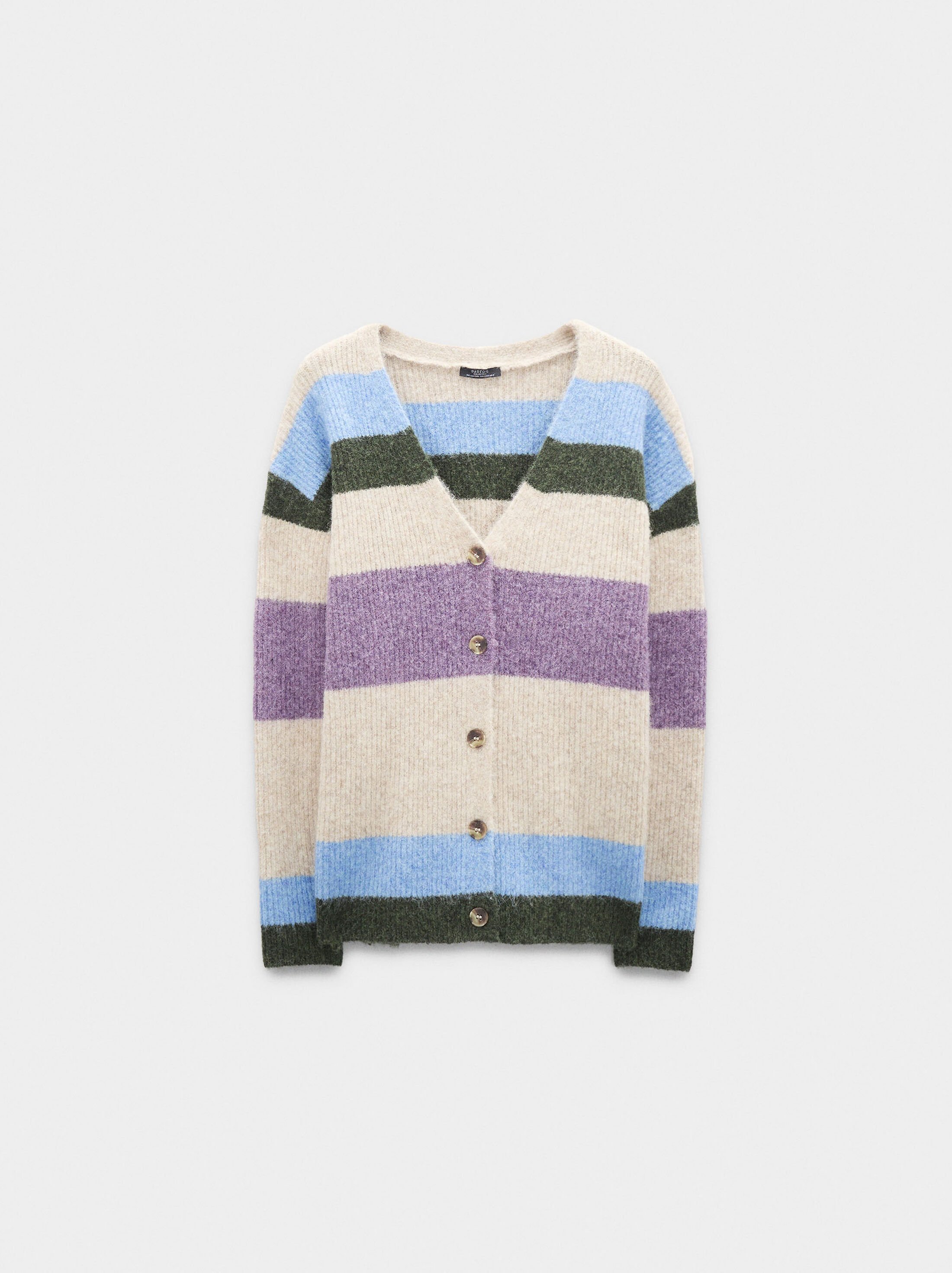 Knit cardigan with stripes image number 4.0