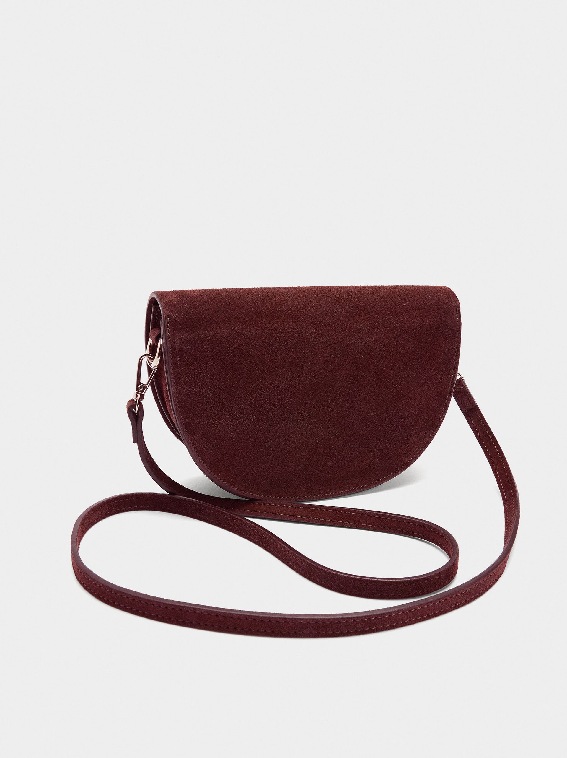 Suede crossbody bag with flap image number 2.0