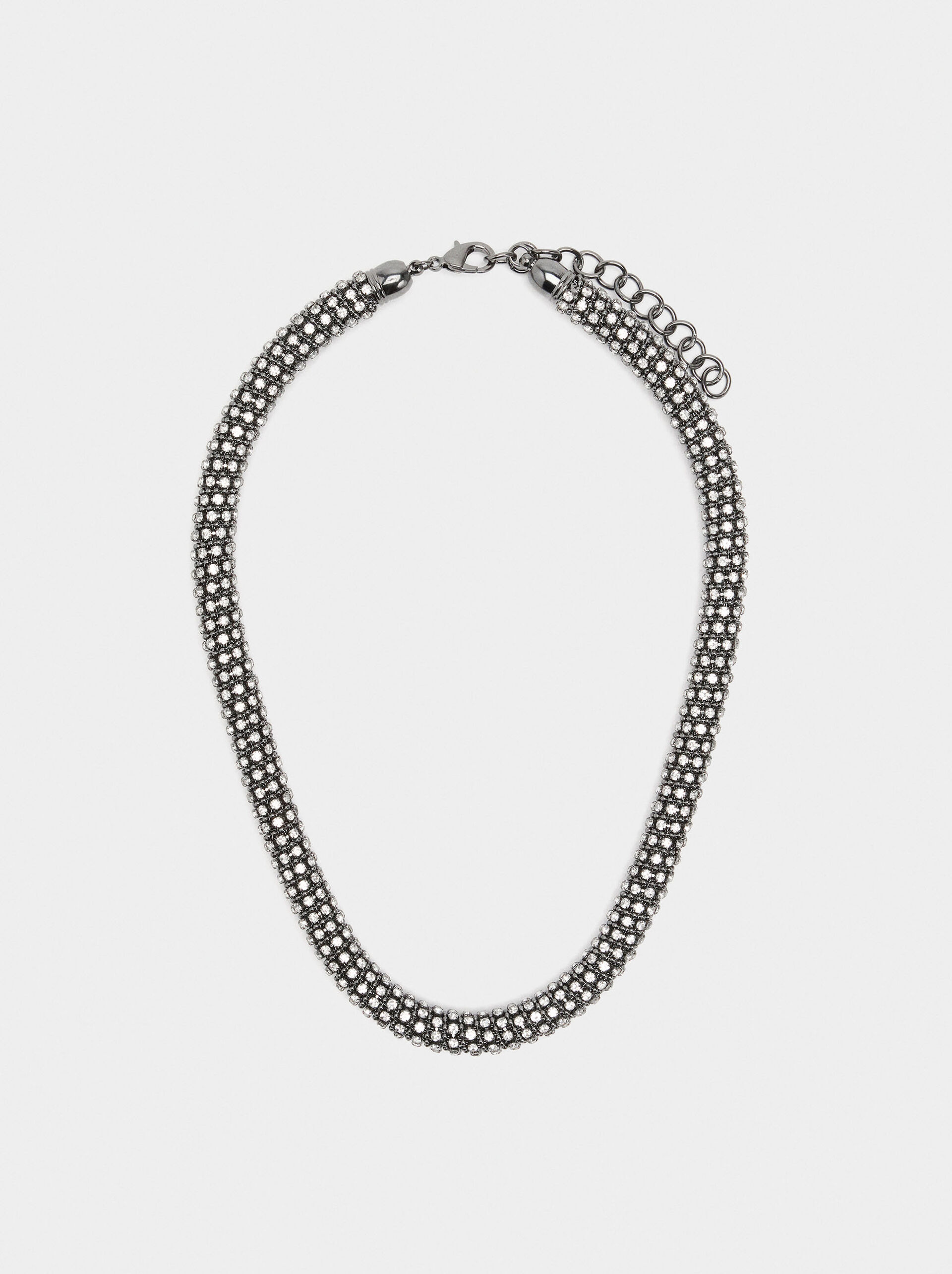 Tubular necklace with crystals image number 0.0