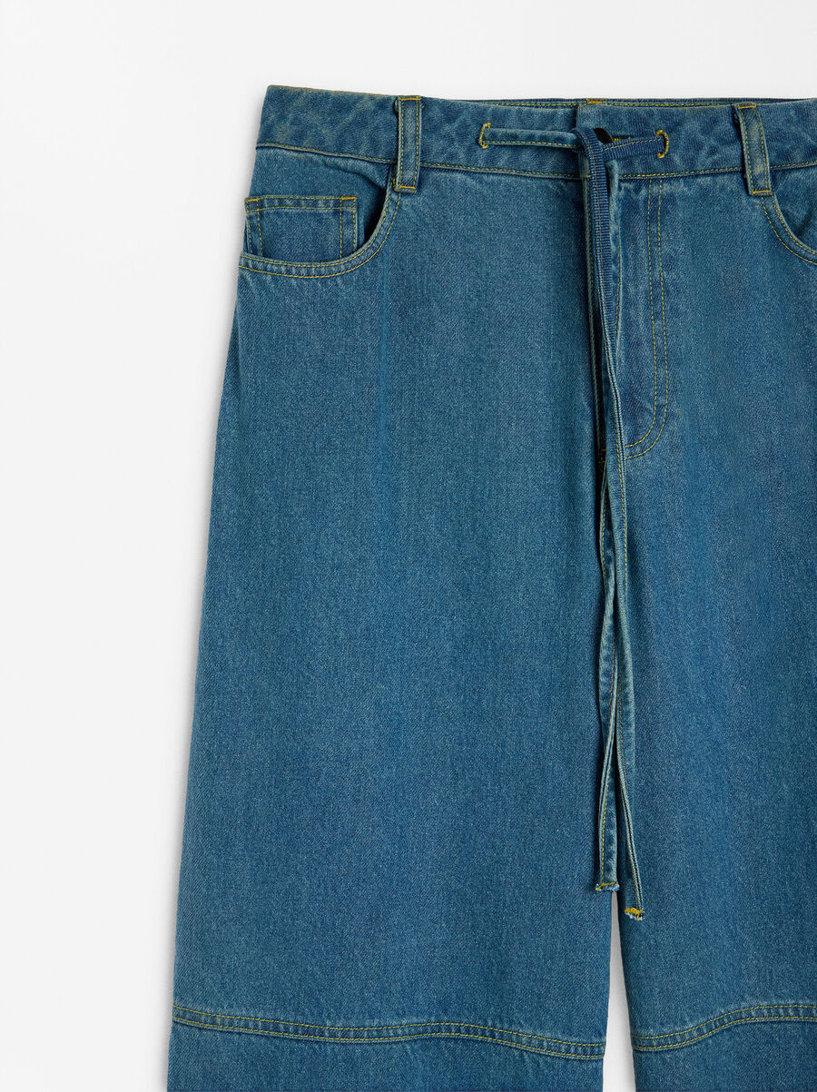 Wide leg denim pants
