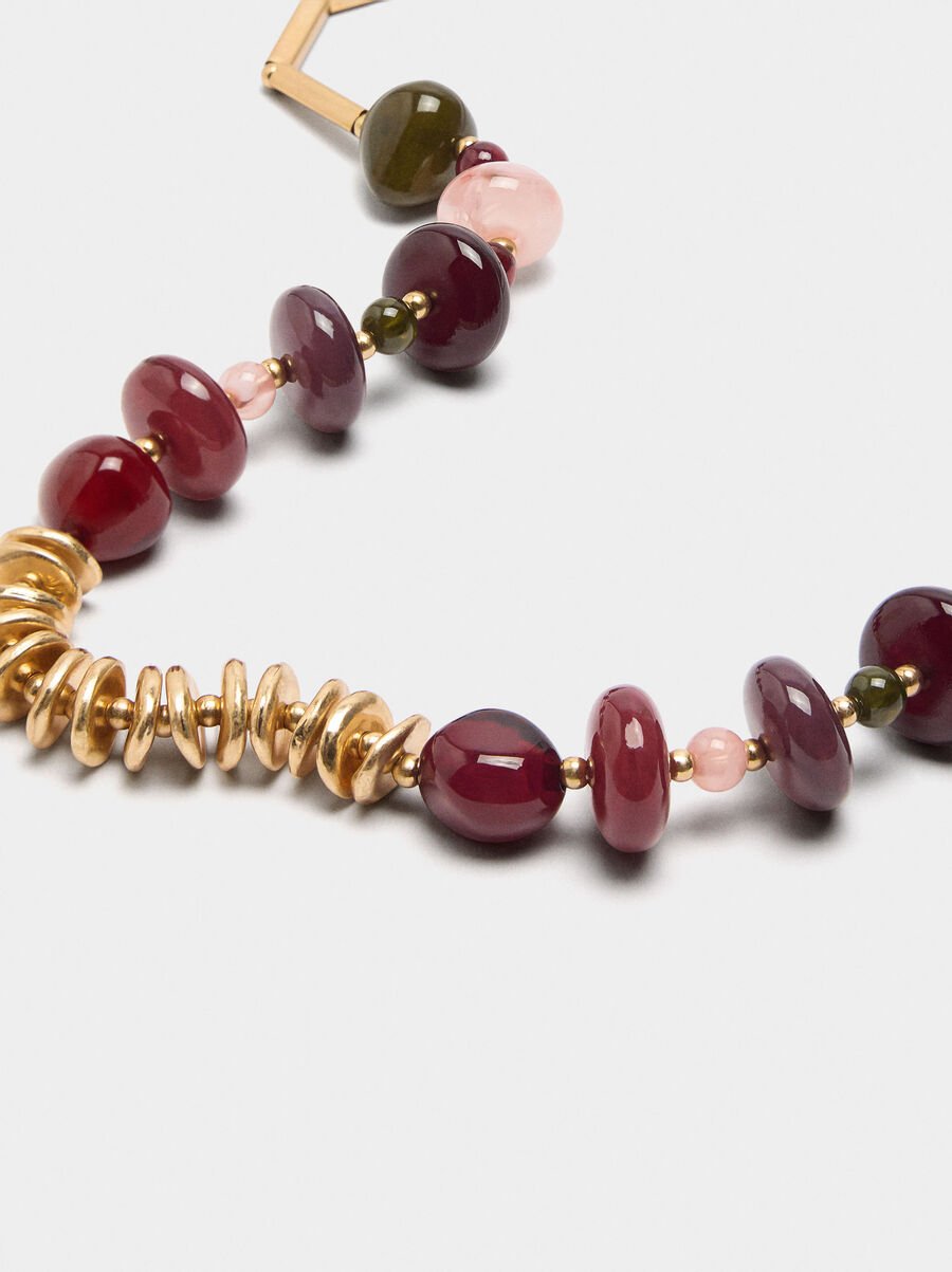 Collar corto de cuentas multicolor