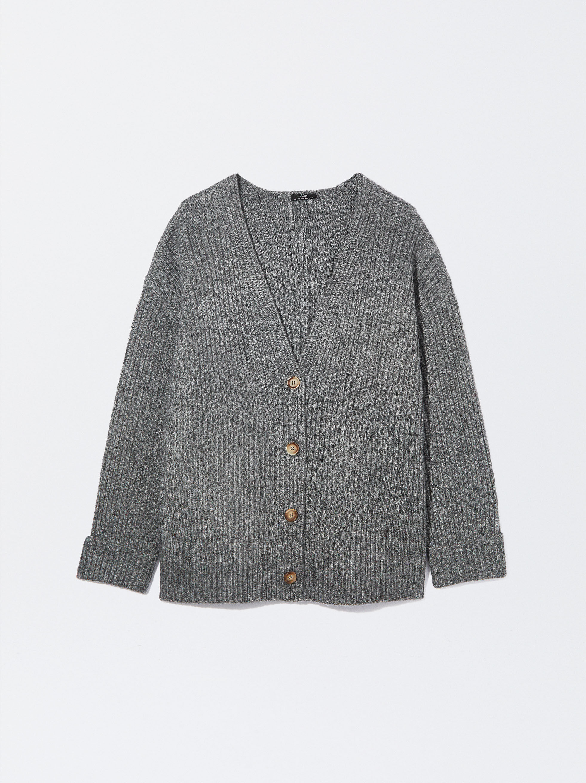 Grey cheap knitted cardigan