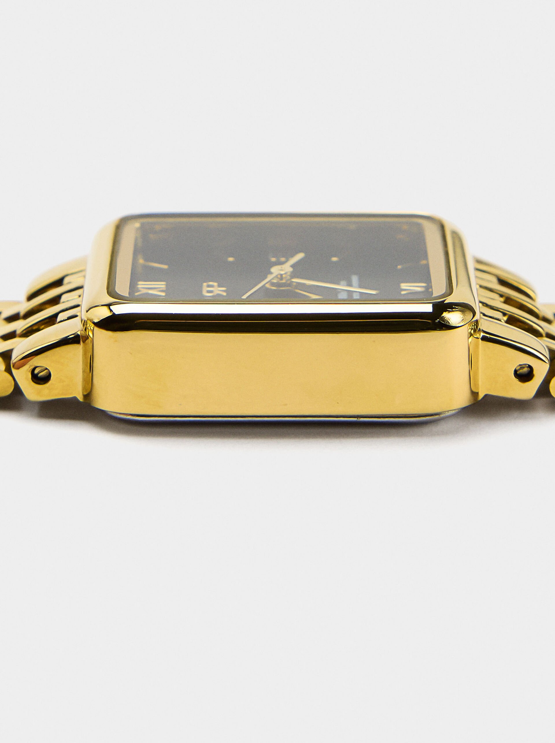 Orologio quadrato con cinturino in acciaio inossidabile image number 4.0