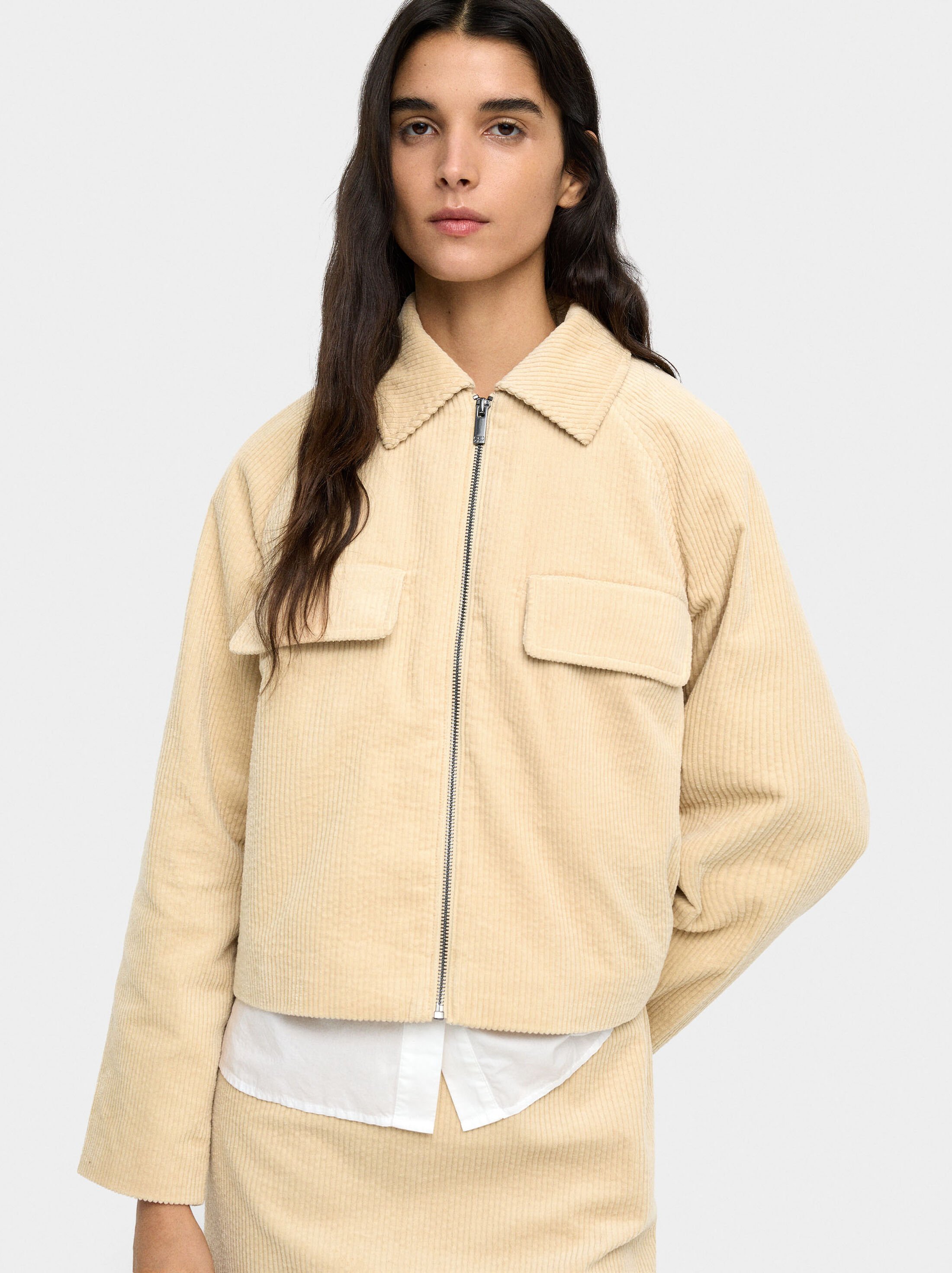 Corduroy jacket with 100% cotton image number 1.0