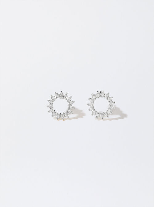 Silver-Plated Earrings With Cubic Zirconia