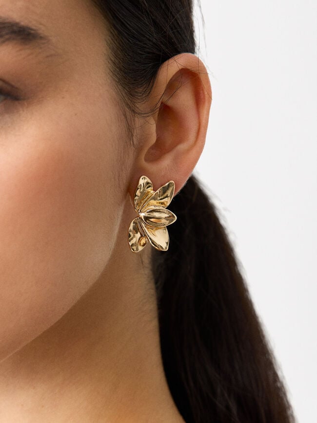 Gold Flower Earrings image number 1.0
