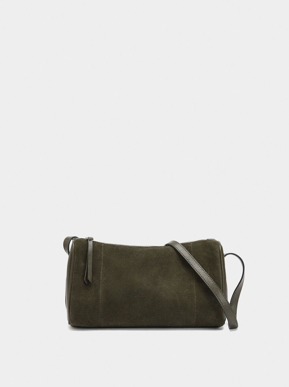 Bolso bandolera con detalles de piel