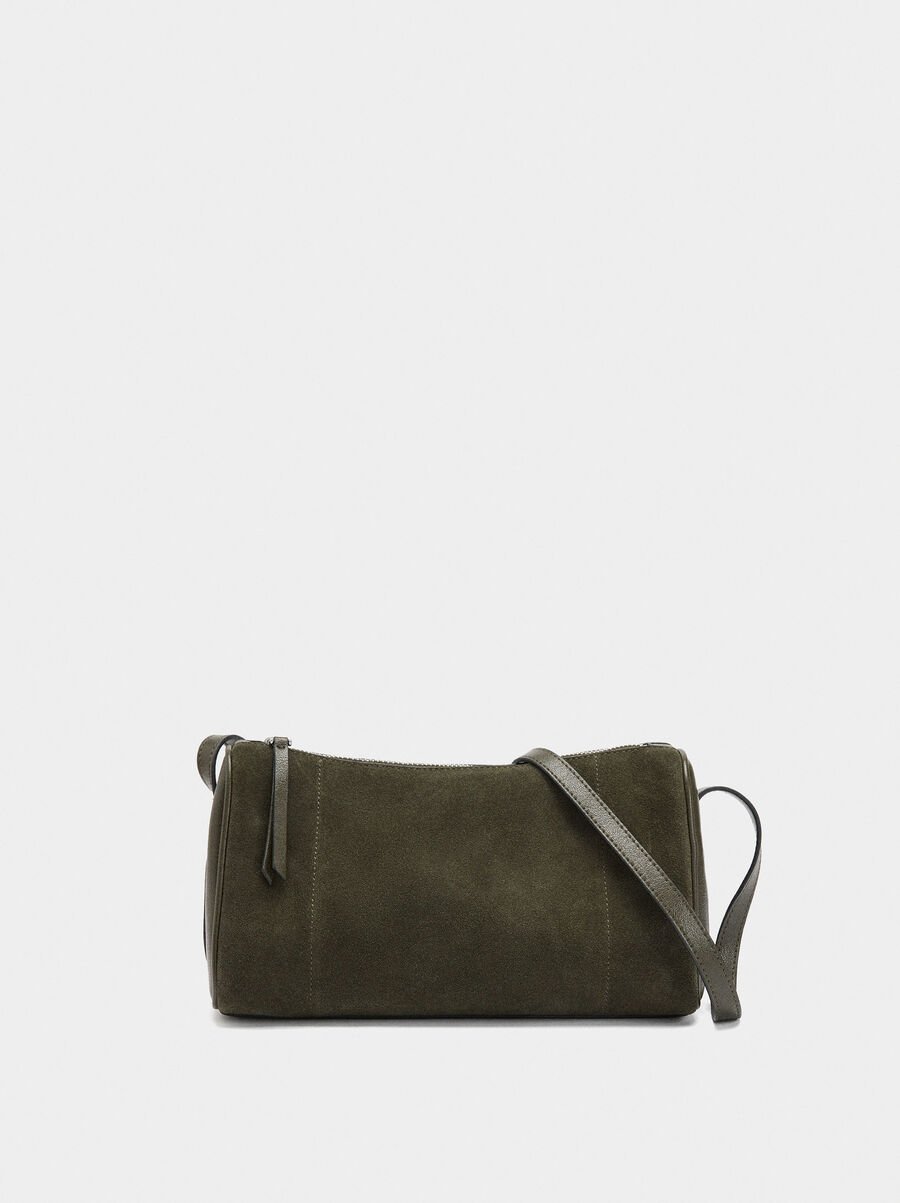 Bolso bandolera con detalles de piel