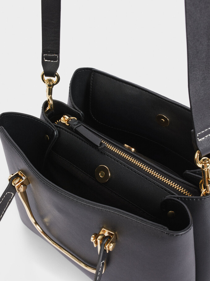Shopper Bag With Multi-Way Handles, Black, hi-res