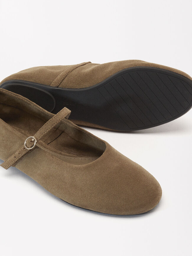 Suede Leather Ballerinas image number 5.0