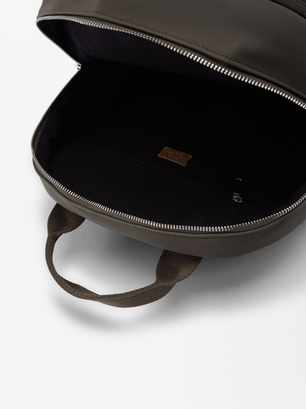 Nylon Backpack For 13” Laptop, Khaki, hi-res