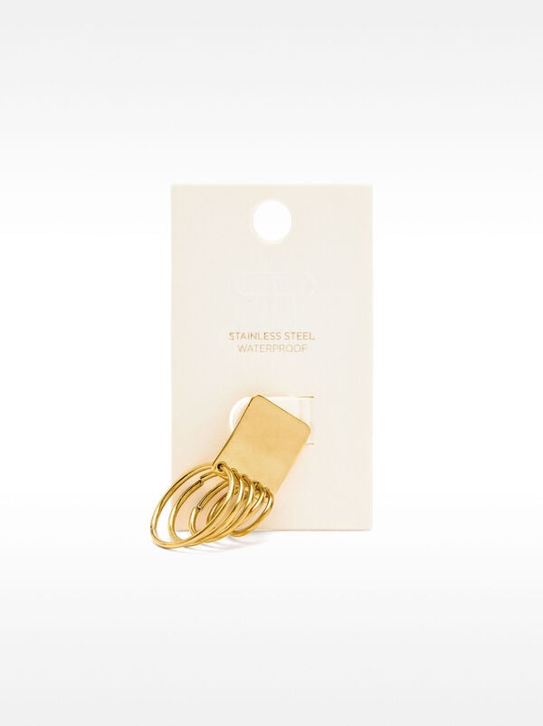 Square individual hoop earring - stainless steel