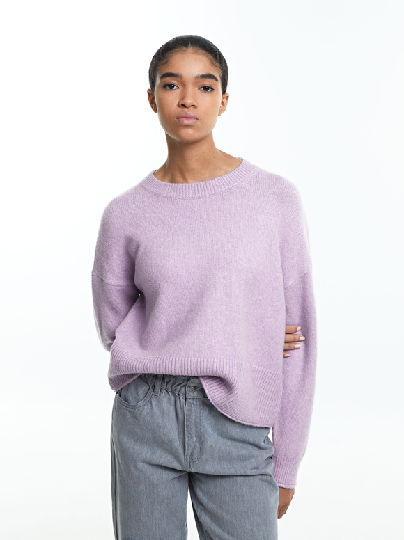 Knit Sweater, Violet, hi-res