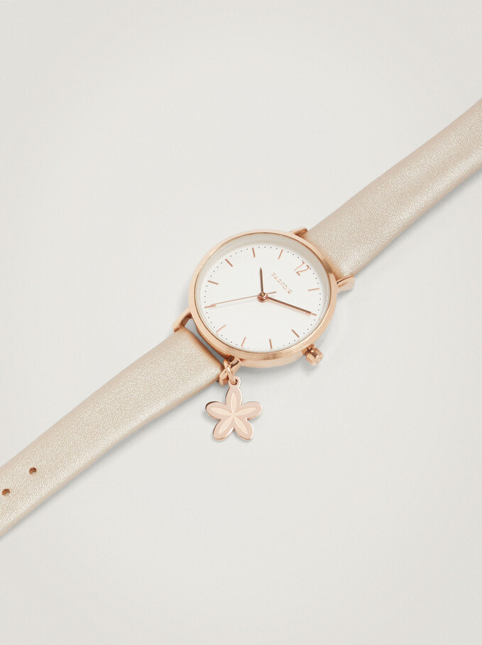 Watch With Flower, Pink, hi-res