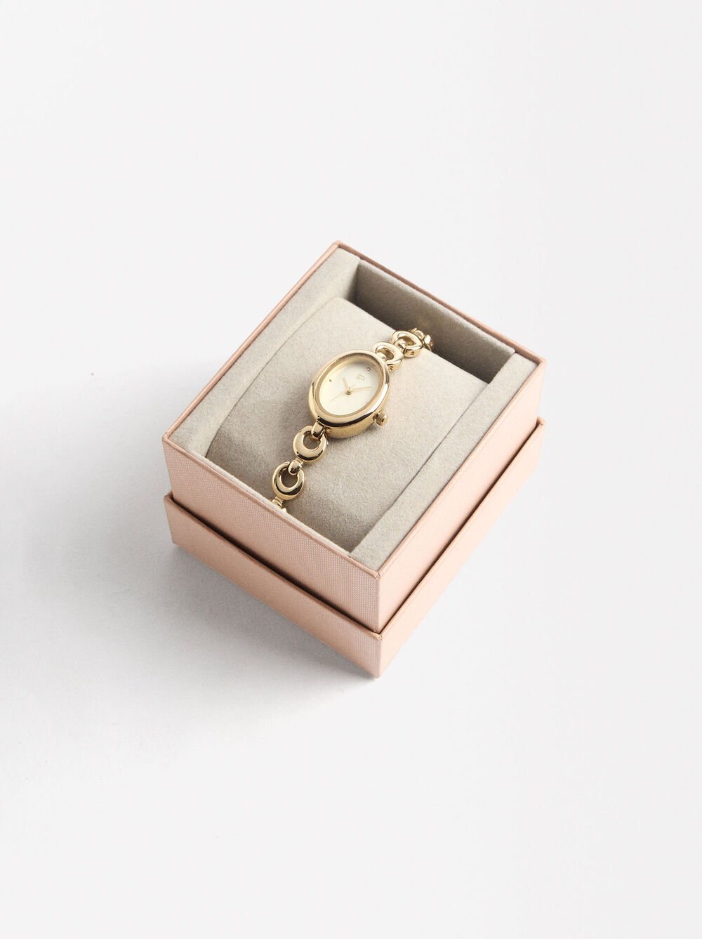 Montre ovale avec bracelet à maillons