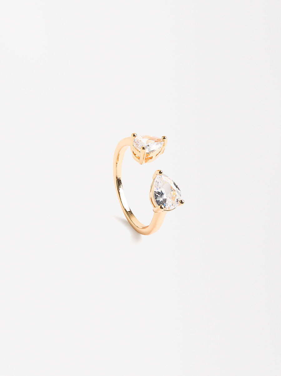 Open ring with zirconias