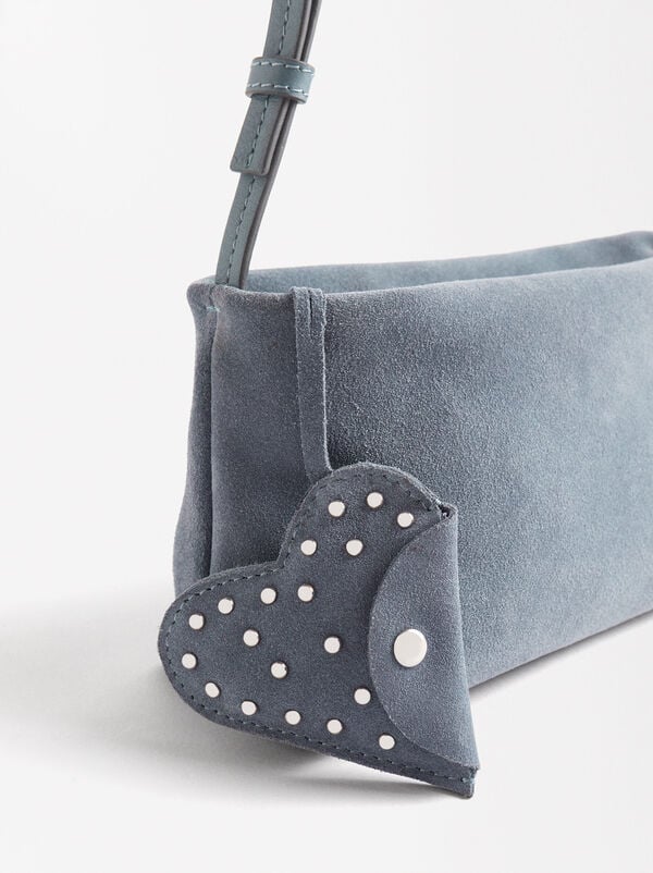Leather crossbody bag with heart