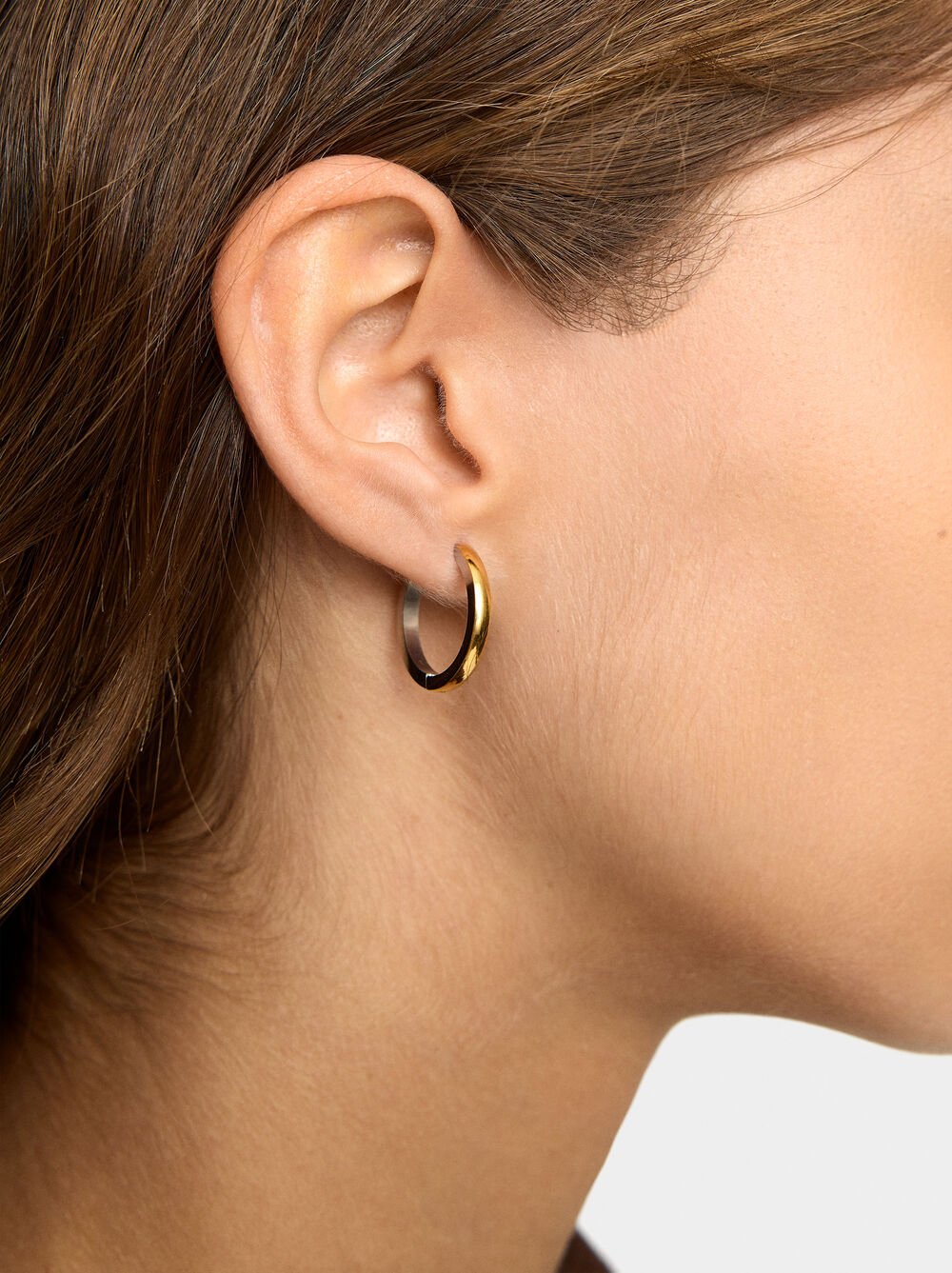 Bicolor hoop earrings – stainless steel