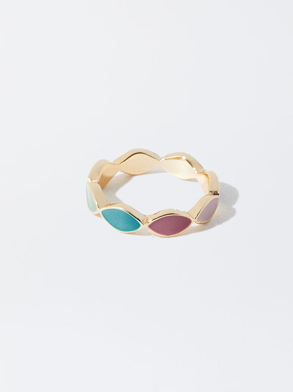 Emaille Ring, Mehrfarbig, hi-res