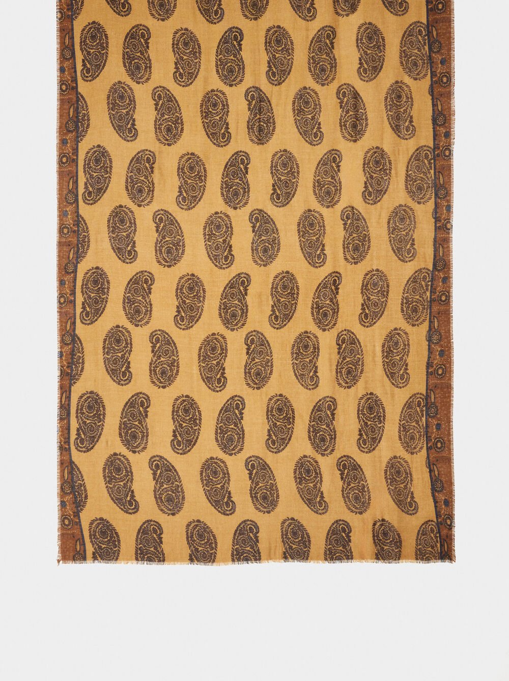 Printed scarf with wool blend
