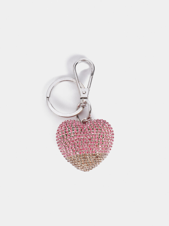 Heart Key Ring, Pink, hi-res