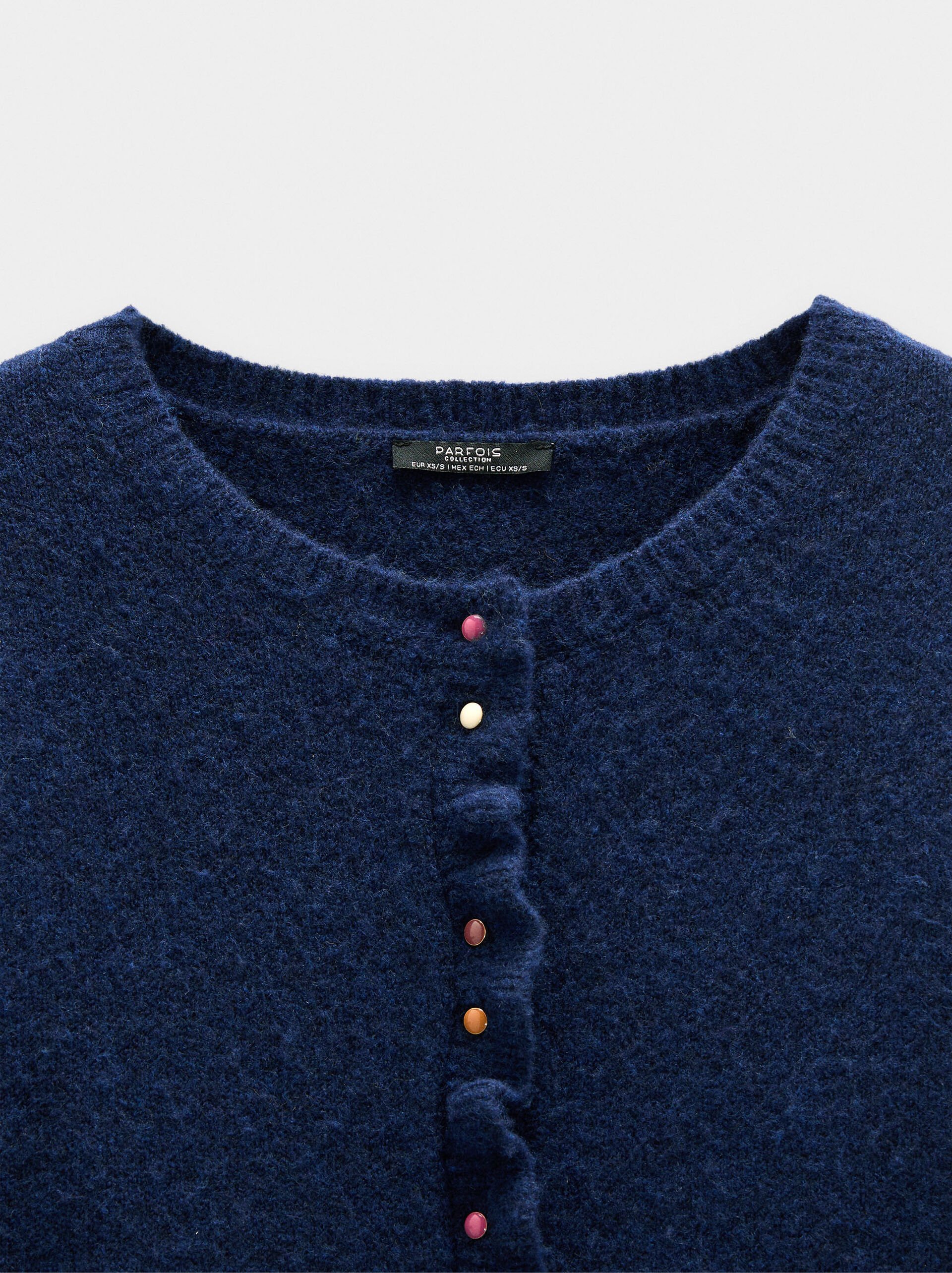 Knitted cardigan with ruffles image number 5.0